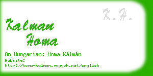 kalman homa business card
