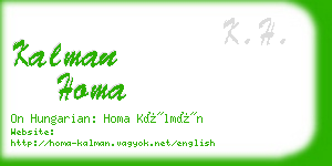 kalman homa business card